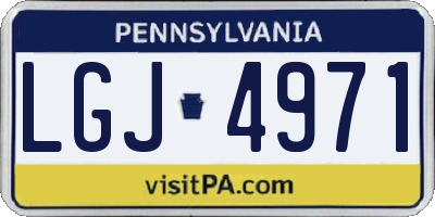 PA license plate LGJ4971