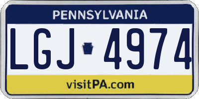 PA license plate LGJ4974