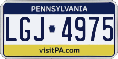 PA license plate LGJ4975