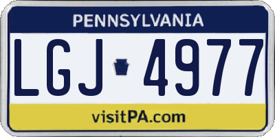 PA license plate LGJ4977