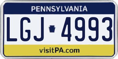 PA license plate LGJ4993