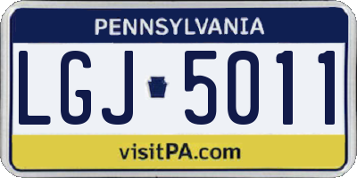 PA license plate LGJ5011