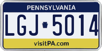 PA license plate LGJ5014