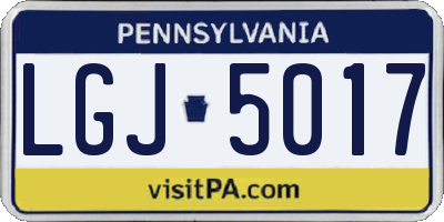 PA license plate LGJ5017