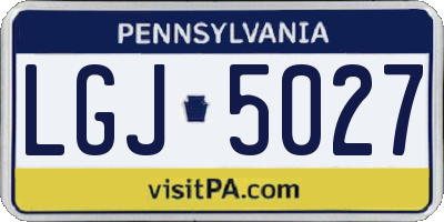 PA license plate LGJ5027
