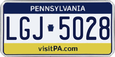 PA license plate LGJ5028