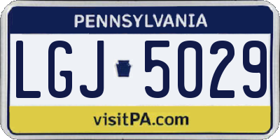 PA license plate LGJ5029