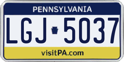 PA license plate LGJ5037