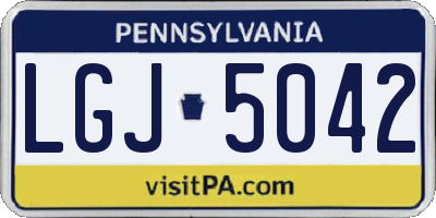 PA license plate LGJ5042