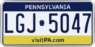 PA license plate LGJ5047
