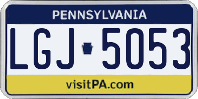 PA license plate LGJ5053