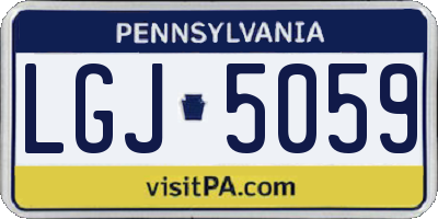 PA license plate LGJ5059