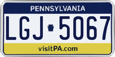 PA license plate LGJ5067