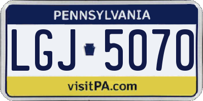 PA license plate LGJ5070