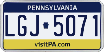 PA license plate LGJ5071