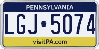 PA license plate LGJ5074