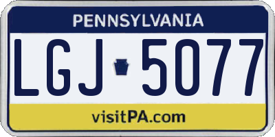 PA license plate LGJ5077
