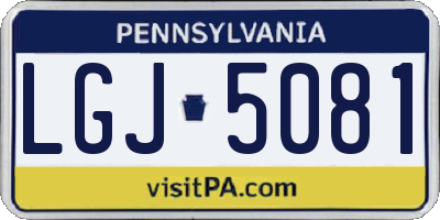 PA license plate LGJ5081