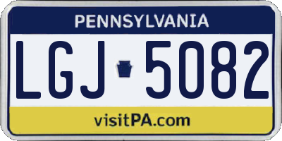 PA license plate LGJ5082