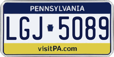 PA license plate LGJ5089