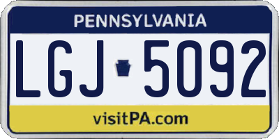 PA license plate LGJ5092