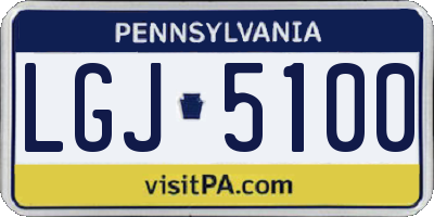 PA license plate LGJ5100