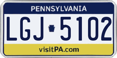PA license plate LGJ5102