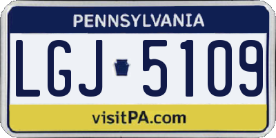 PA license plate LGJ5109