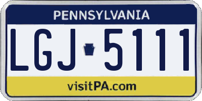 PA license plate LGJ5111