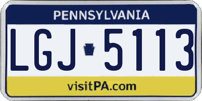 PA license plate LGJ5113