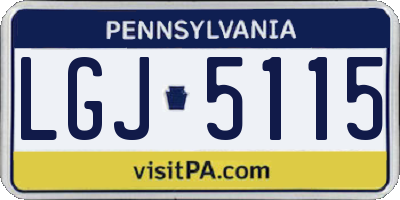 PA license plate LGJ5115
