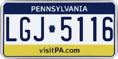 PA license plate LGJ5116