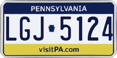 PA license plate LGJ5124