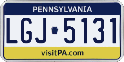 PA license plate LGJ5131