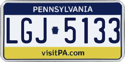 PA license plate LGJ5133