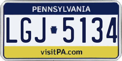 PA license plate LGJ5134