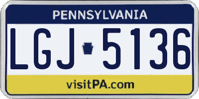 PA license plate LGJ5136