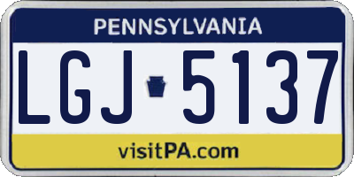 PA license plate LGJ5137