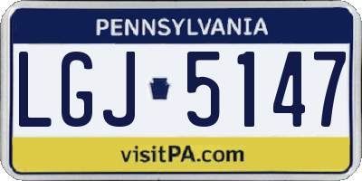 PA license plate LGJ5147