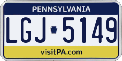 PA license plate LGJ5149