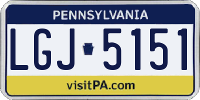 PA license plate LGJ5151