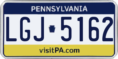 PA license plate LGJ5162
