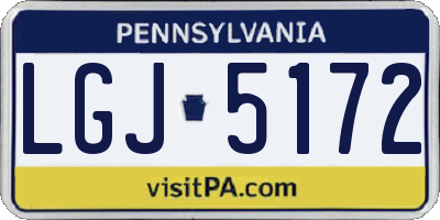 PA license plate LGJ5172