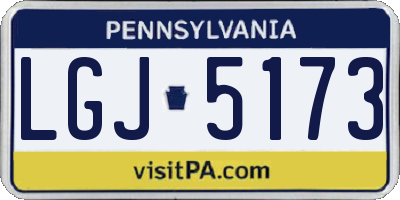 PA license plate LGJ5173