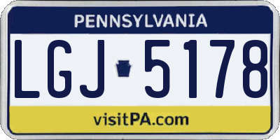 PA license plate LGJ5178