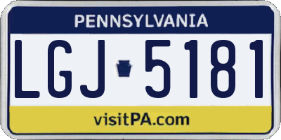 PA license plate LGJ5181