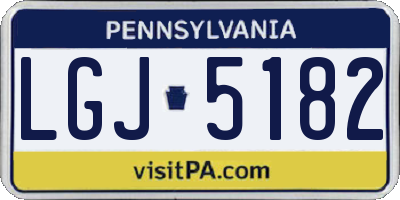 PA license plate LGJ5182
