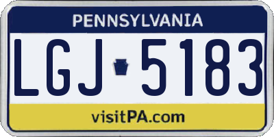 PA license plate LGJ5183