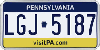 PA license plate LGJ5187