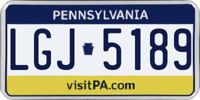 PA license plate LGJ5189